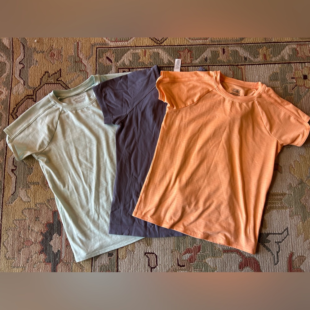 Athleta Kids Short Sleeve Tees - Orange, Blue, Light Green